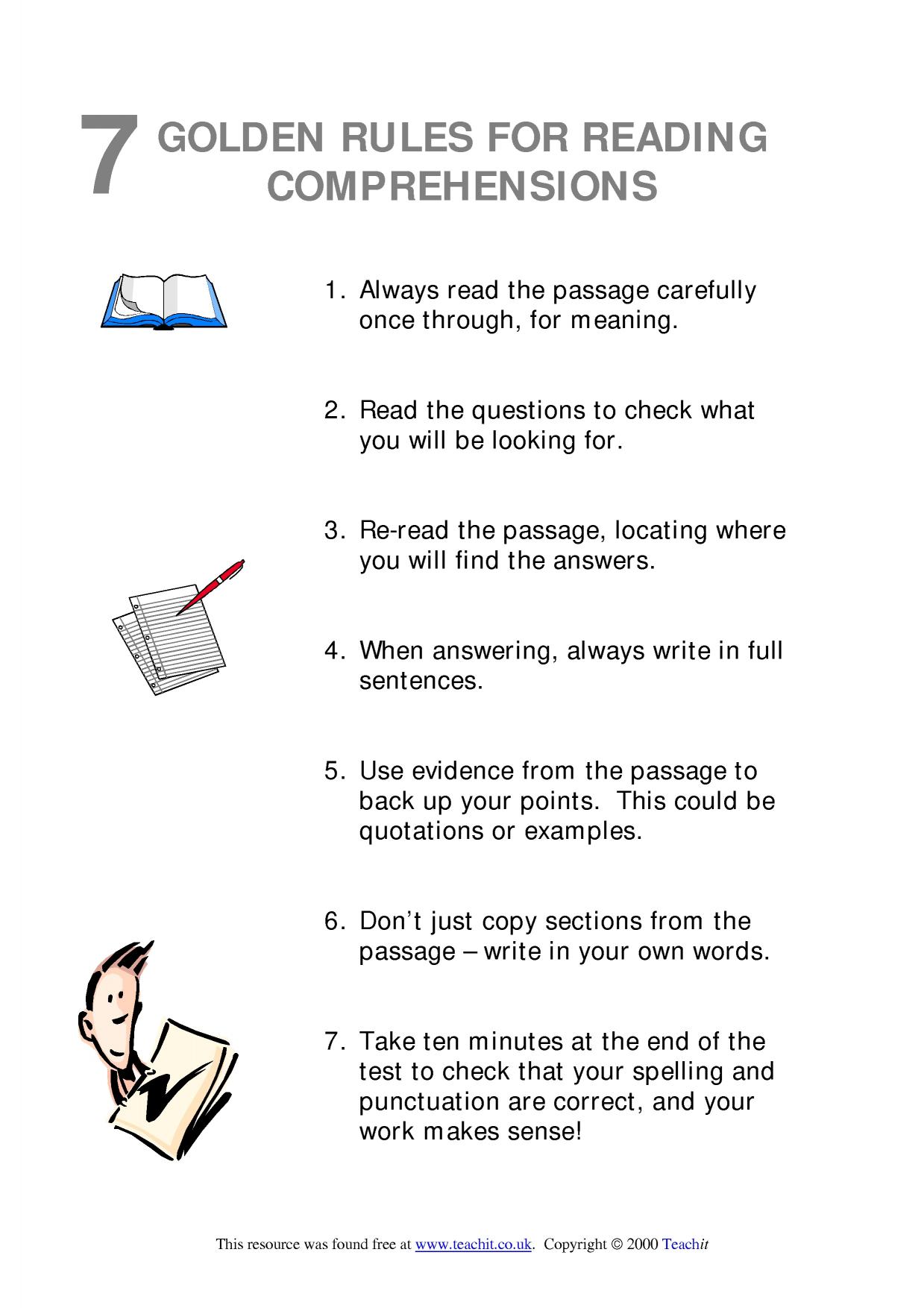 Advice and tips | Reading comprehension | KS3-4 English | Teachit