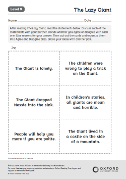 ORT All Stars Activity | Lazy Giant image
