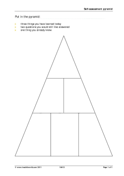 Self-assessment pyramid