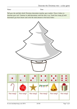 Decorate the Christmas tree - a dice game