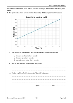 Speed time graph worksheet
