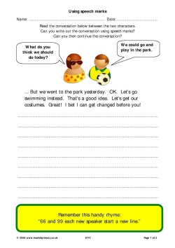 Using speech marks